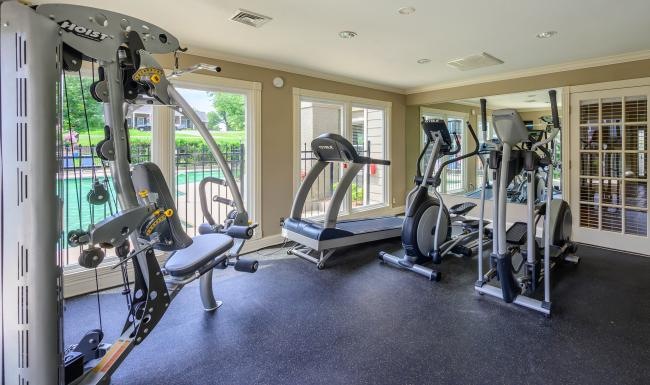 a gym with exercise equipment