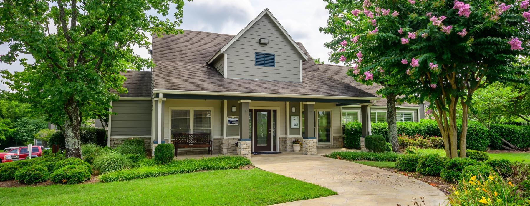 a house with a large front yard